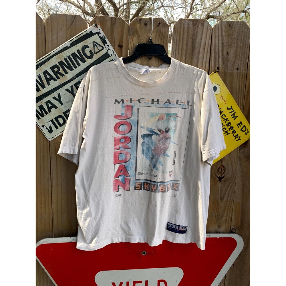 Vtg Very Rare 1991 Michael Jordan Chicago Bulls Skybox Card shirt L by Salem